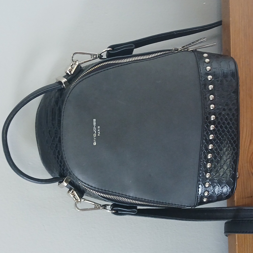 David Jones Paris Black Mini Backpack